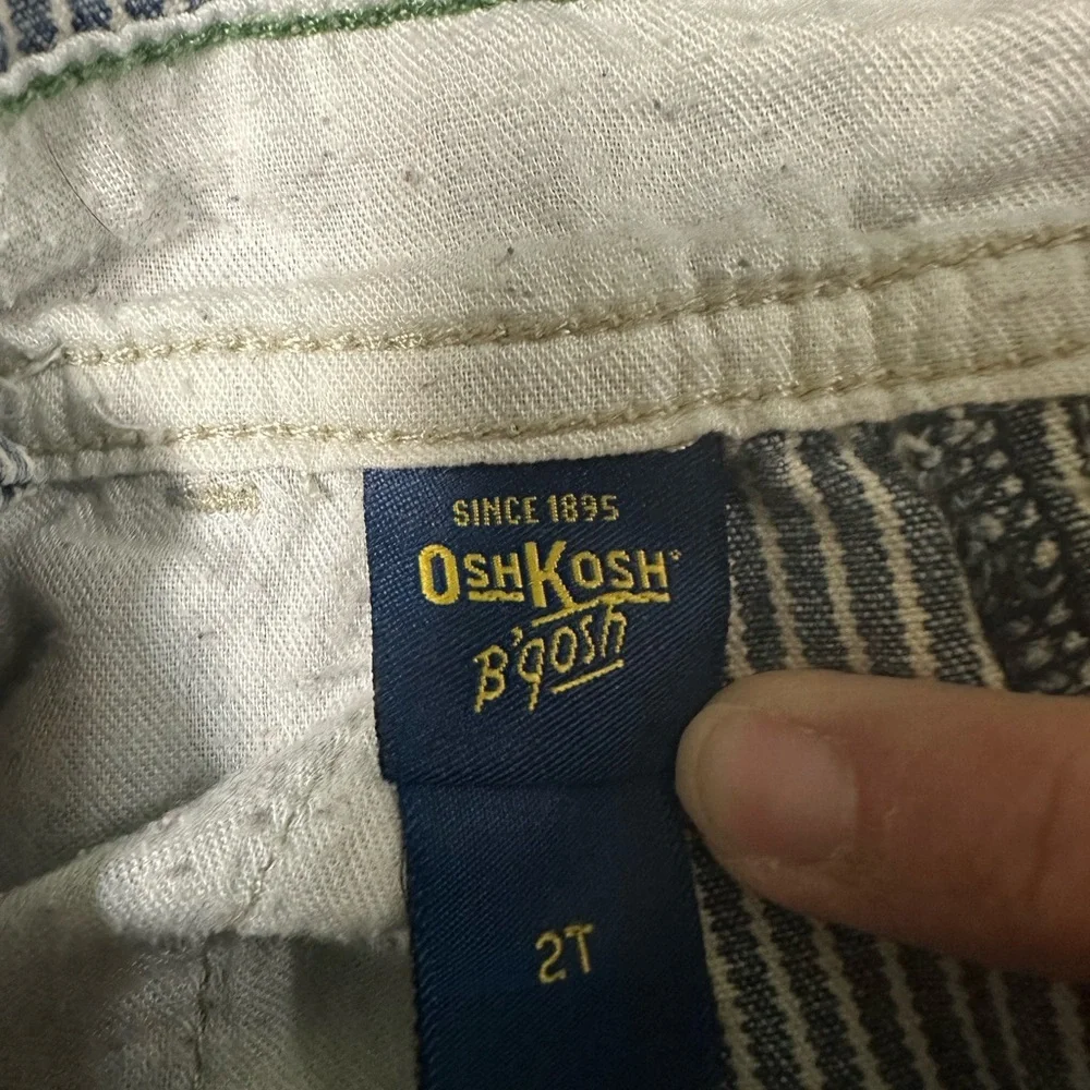OshKosh B'gosh Blue and White Striped Kids Overalls